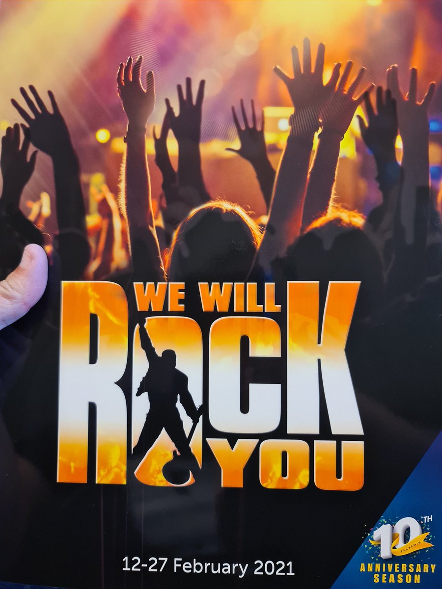 In the theatre lobby. Got the tickets and a program. Waiting a while to grab a drink then off to our seats.
#wewillrockyoumusical