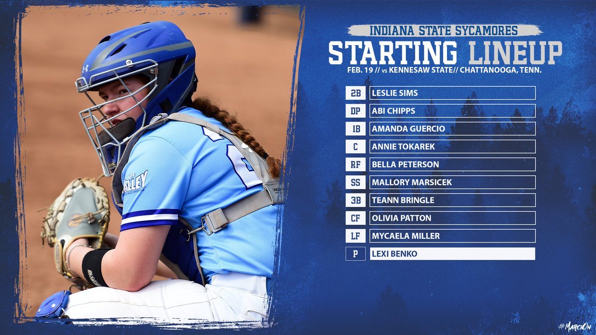 Great to see <a href="/abichipps/">Abi</a> in the starting lineup today for  <a href="/IndStSoftball/">Indiana State Softball</a>'s 1st game of the season! <a href="/JaySOFTBALL/">Robert Kuehnle</a> <a href="/LiveStreamSTL/">Live Stream STL</a> <a href="/CoachHalley2/">Kevin Halley</a> <a href="/Sarah_Handrahan/">Sarah Handrahan</a>