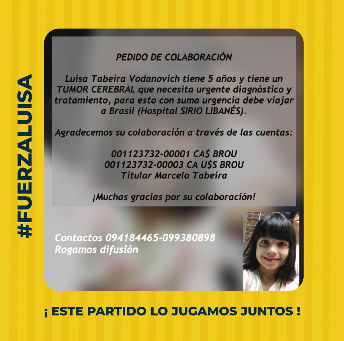 ¡Estamos contigo en este partido! #fuerzaluisa