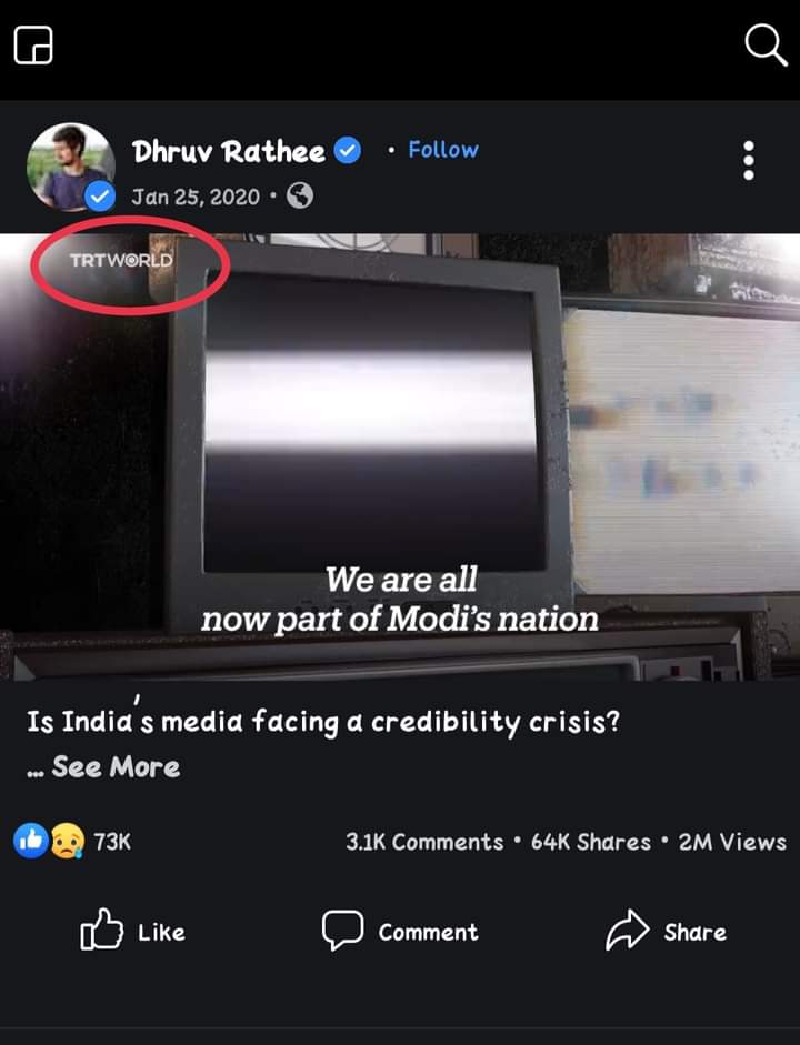 BiharKaLall's tweet photo. @dhruv_rathee uses enemy nation's content to spread hysteria in India.
@TRTWorldNow is a Turkish channel. https://t.co/kt5FQT1h04