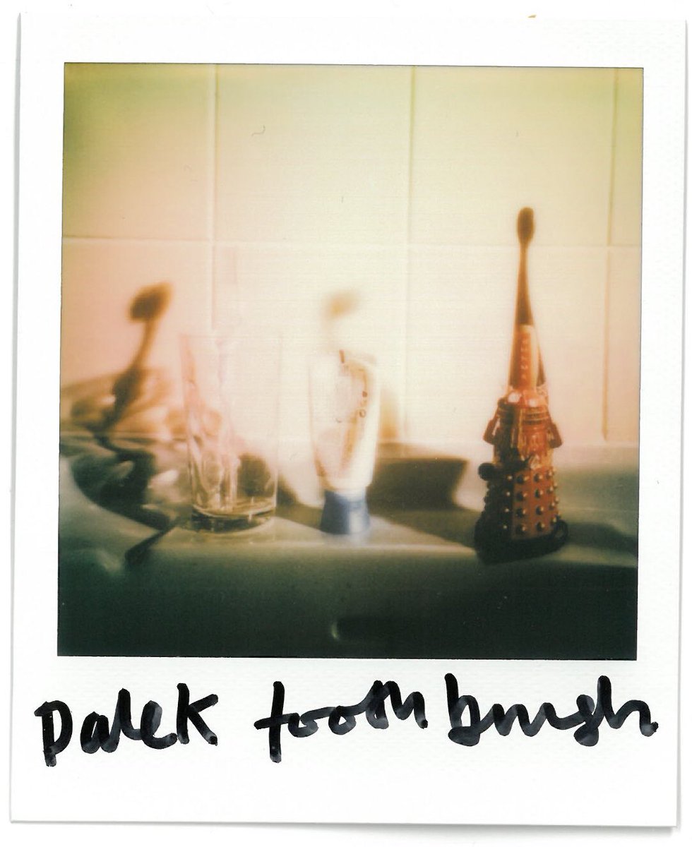 From <a href="/Sometimesmovie/">SometimesAlwaysNever</a> feature film, more from the  <a href="/Polaroid/">Polaroid</a> treasure chest. EXTERMINATE
The Dalek toothbrush.#DrWho #Daleks @HurricaneFilms <a href="/frankcottrell_b/">Frank Cottrell-Boyce</a> <a href="/FilmLiverpool/">Liverpool Film Office</a> <a href="/alicelowe/">Alice Lowe</a> <a href="/Jill_Griff/">Jill Griffiths, PFHEA (she/her)</a> <a href="/edgehill/">Edge Hill University</a>