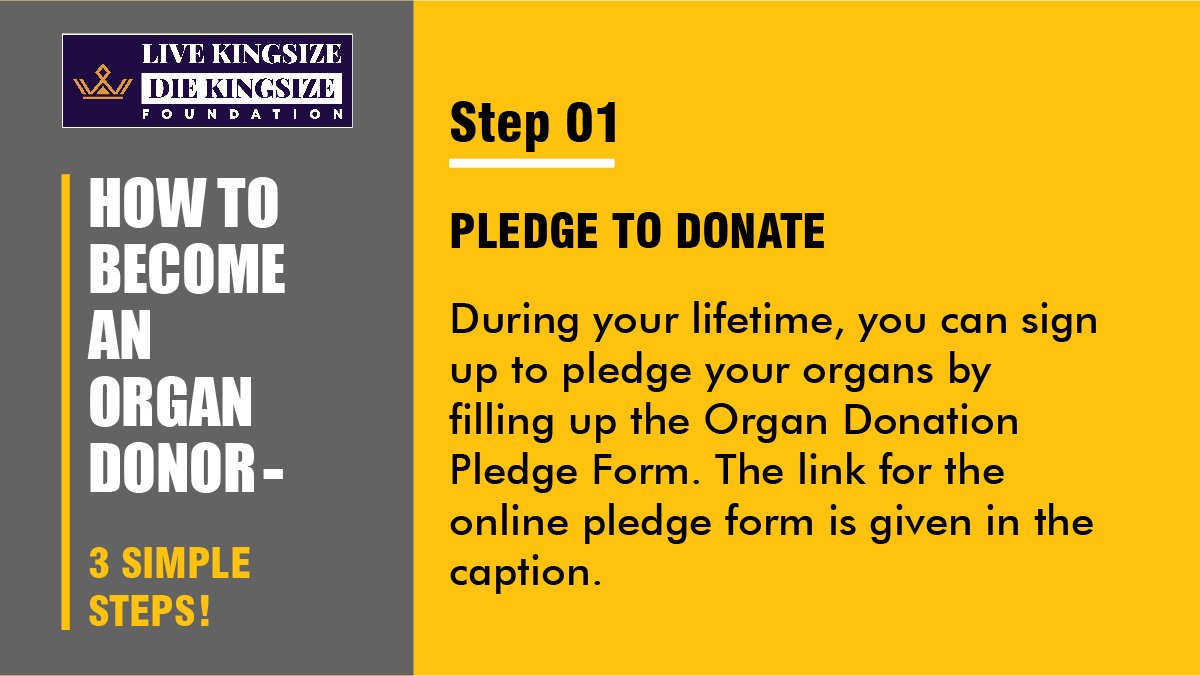 LkdkFoundation's tweet photo. 3 easy steps to be a saviour!
Click on the link given below and become an organ donor today!
https://t.co/T5Cdjph7Lq
.
.
#lkdk #livekingsizediekingsize #myth #facts #reality #organdonor #Foundation https://t.co/RBGbgFJ6yg