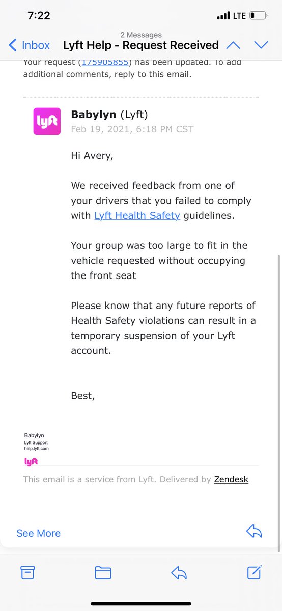 theboheaux's tweet photo. @AskLyft I have never had to work so hard to get a single customer service person to listen to me. Your driver is is lying and abusing a policy. I violated ZERO health concerns and Lyft is not removing a FALSE violation. https://t.co/bb42cDUp7X