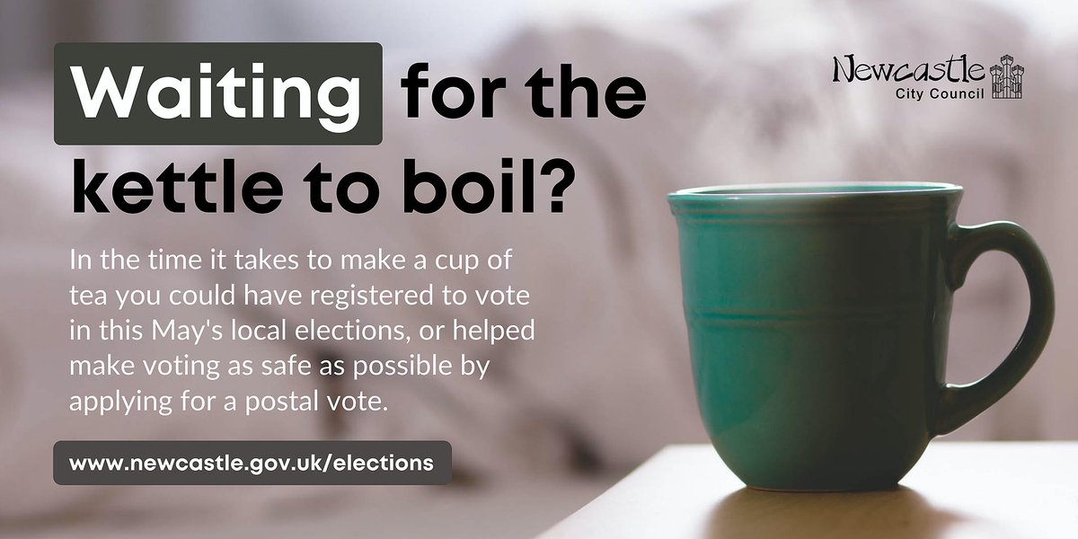 It only takes a few minutes to register to #vote in this May's #LocalElections or, if you're already registered, to help make voting as safe as possible by applying to vote by post #YourVoteMatters So why not, while your tea is brewing, find out more at orlo.uk/wUiBq