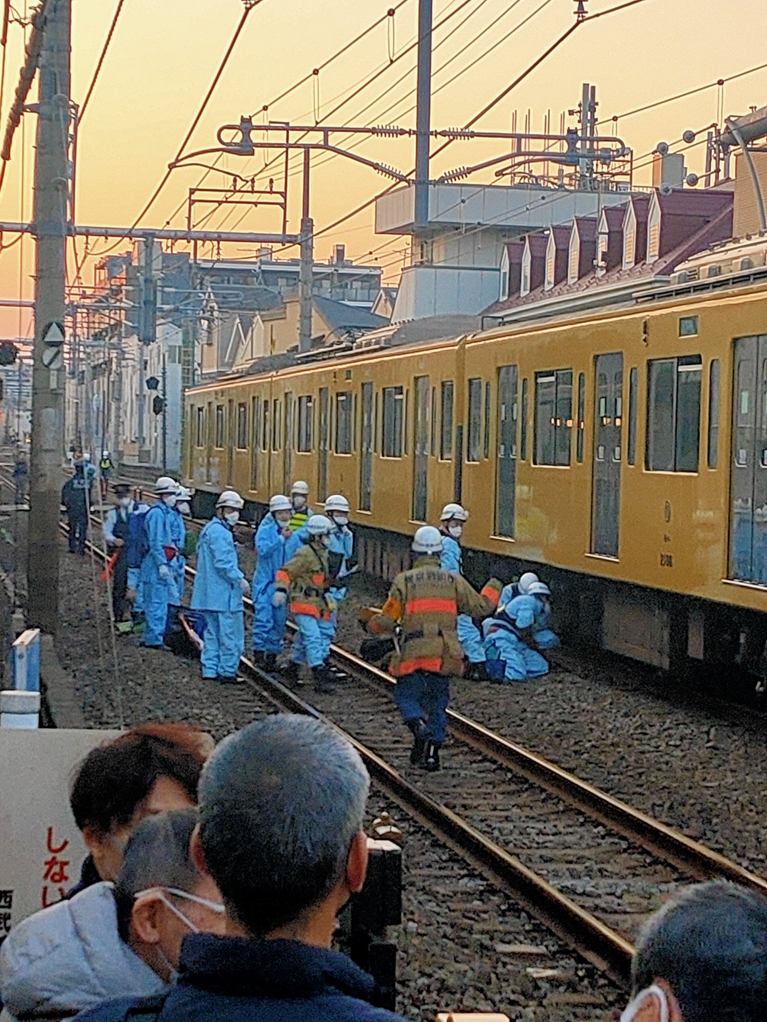 西武池袋線の椎名町～東長崎駅間の人身事故の画像