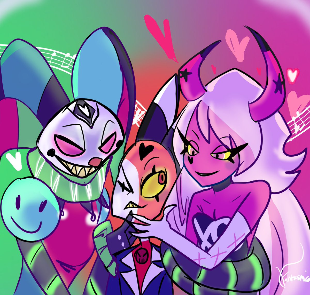 F4nt4sm1c4's tweet photo. New OT3 thanks to a certain friend- o3o
#helluvaboss #verosikamayday #robofizz #blitzo #rodeopop #roboblitz #helluvabossfanart #doodle https://t.co/si5cxxaNur