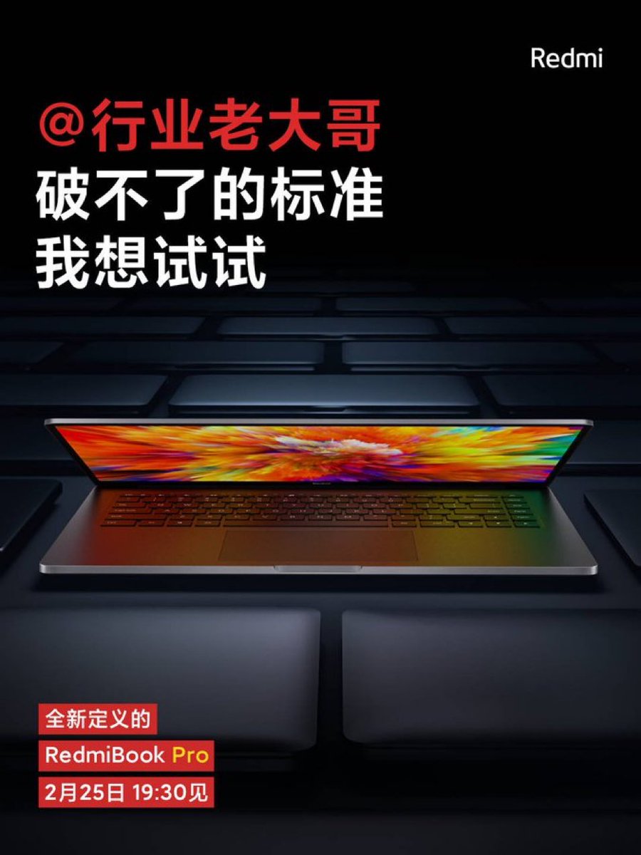 Gaddamvaasu's tweet photo. #RedmiNoteBookPro is Also Going To Launching Along Side With #RedmiK40Series on Feb 25th in #China https://t.co/yFs4btHbyH