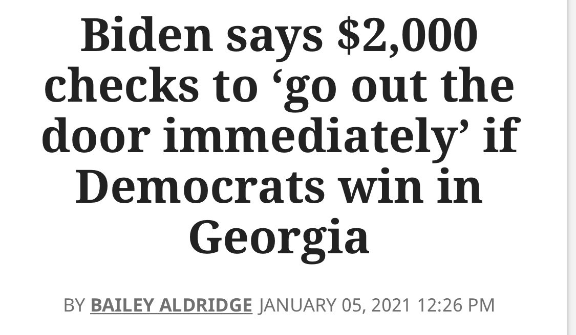 PushDemsLeft's tweet photo. Today marks 1 month that Biden has not sent $2,000 checks “out the door immediately.” https://t.co/oQzfYP8FQC