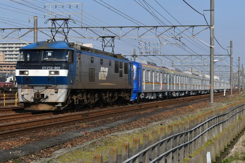 dd51_jr's tweet photo. 2021.2.20
臨8862レ東京メトロ有楽町線17000系17104F甲種輸送　甲236
EF210-901号機　稲沢にて撮影
#東京メトロ　#17000系
#17104F #甲種輸送　#JR貨物
#EF210901  #8862レ https://t.co/fFb0axqYxU