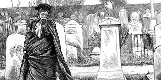 Произведение вдова. Могилы 19 века. Кладбище иллюстрация. Вдова у могилы.