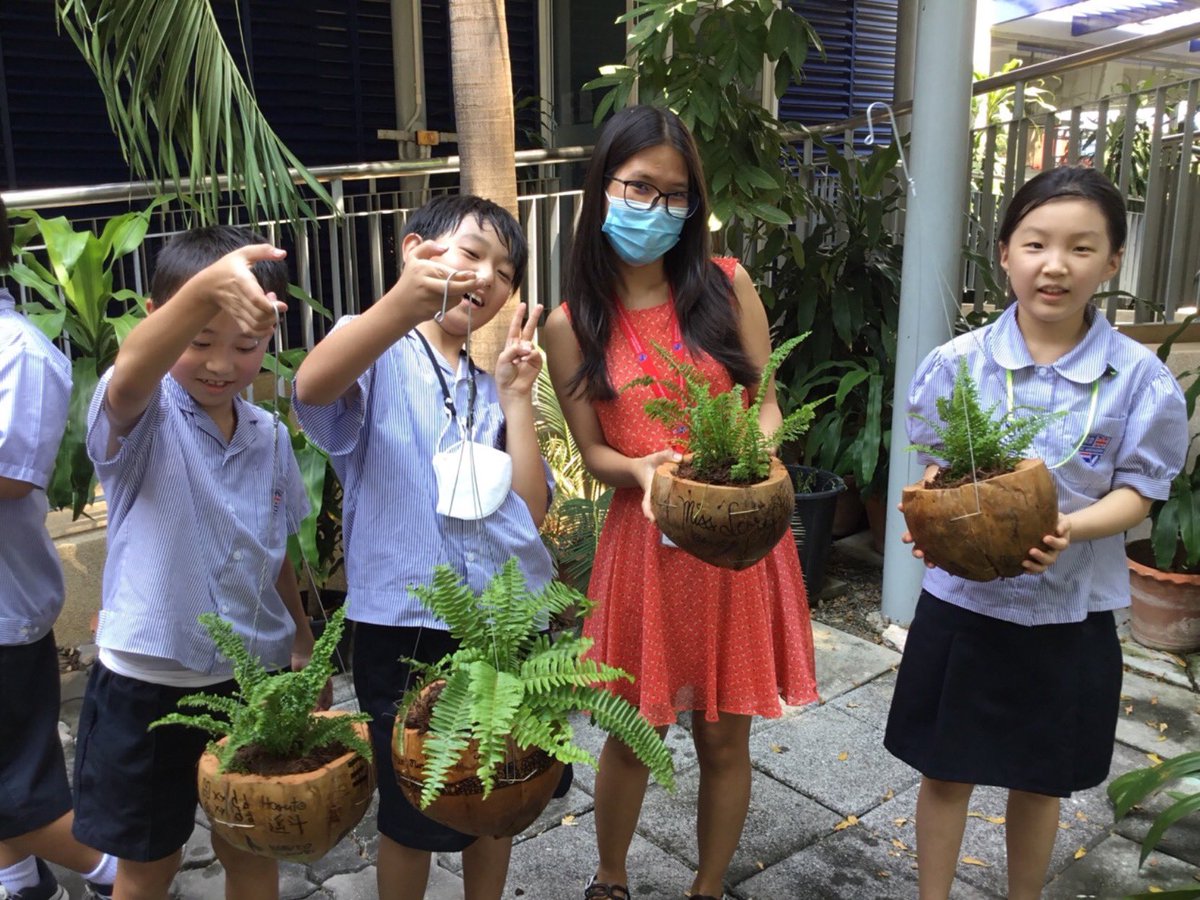 MissChloeMT's tweet photo. Year 5 have been planting our recycled coconut planters 🥥🪴🌱creating more clean air on our campus @MrMarkS107 #sustainability #ecoschool #upcycle #recycling #TeamS107 #CognitaWay https://t.co/xKKwcDwWXB