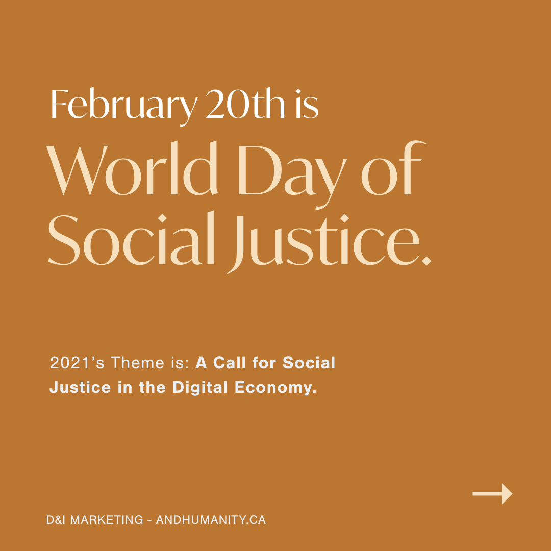 andhumanityca's tweet image. On World Day of Social Justice, we commemorate the pursuit of social justice for all. View our IG for the full post, with #ImageDescriptions. instagram.com/and_humanity/ #inclusivemarketing #socialjustice