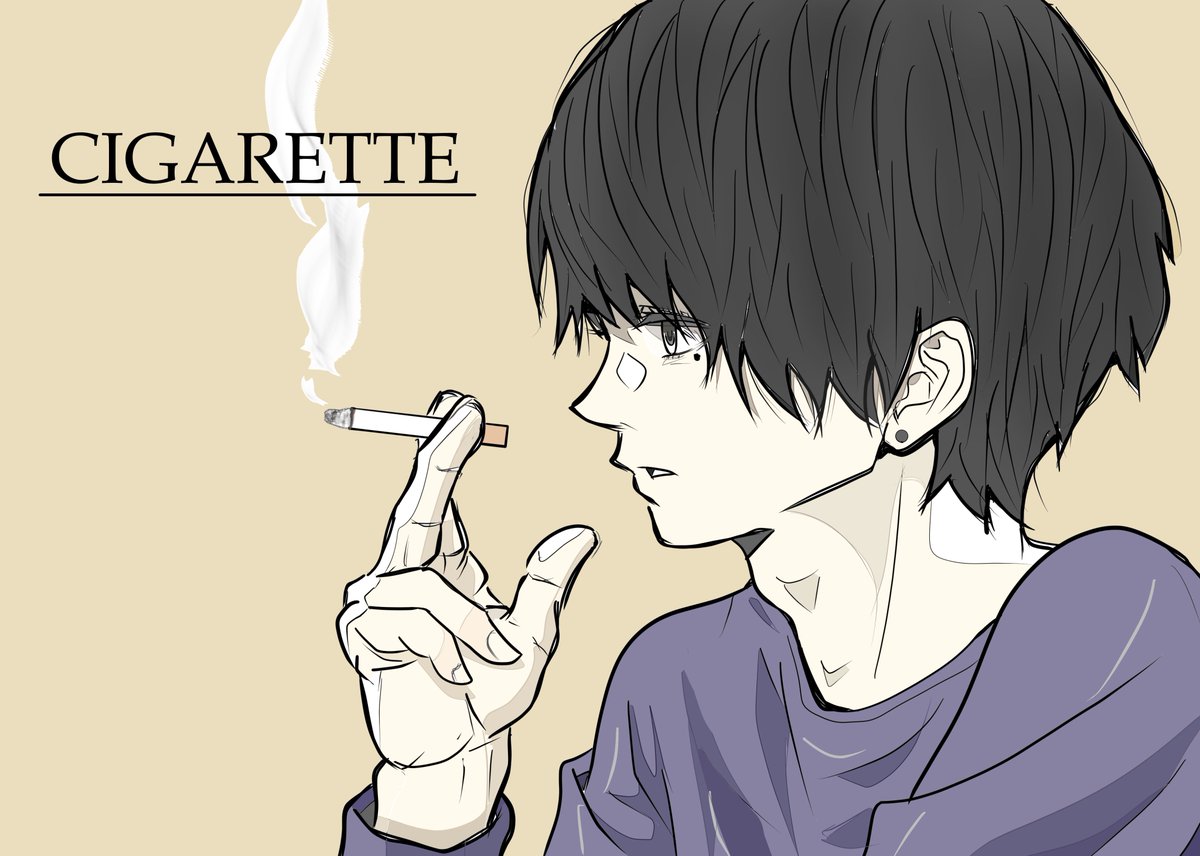 Kenpachi タバコ吸ってる人の横顔っていいよね 創作 イラスト オリキャラ T Co 6kforbsgth Twitter
