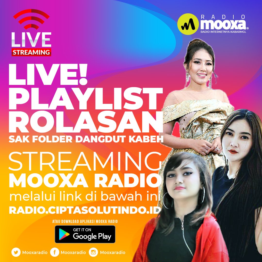 Siang ini playlist mimin SAK FOLDER DANGDUT DIPUTER KABEH

Streaming radio.ciptasolutindo.id atau download aplikasi MOOXA RADIO

Radio MOOXA, Radio Internetnya #KabarMGL
