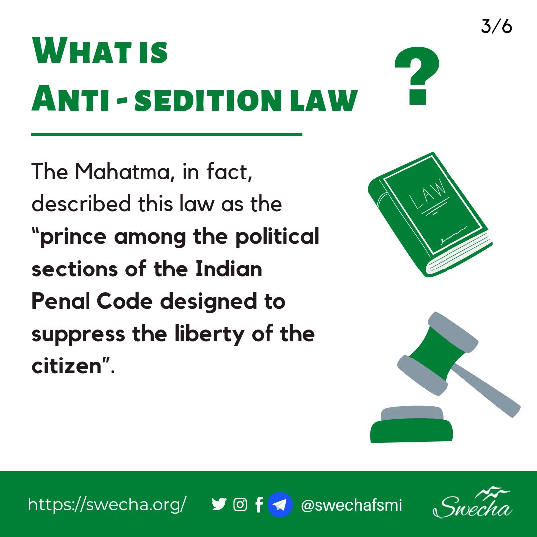 SwechaFSMI's tweet photo. What is Anti-Sedition law?

#ReleaseDishaRavi #ClimateActivist 
#supportfarmers 
[1-4]/6 https://t.co/RN0t7YYpaC