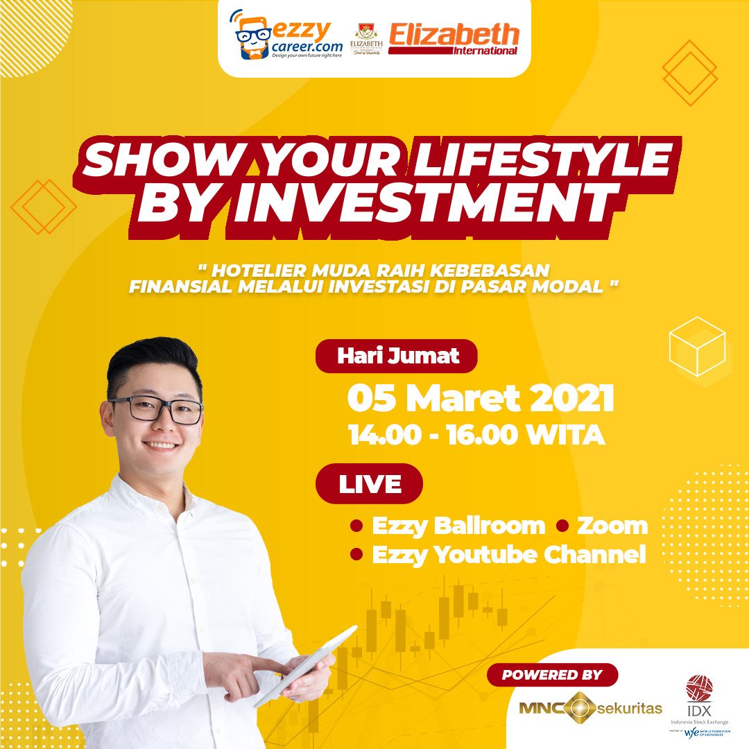 Elizabeth_ID's tweet photo. Yuk belajar berinvestasi sejak dini.
Semuanya akan diulas tuntas bersama Galeri Investasi Elizabeth International bersama IDX Bali dan MNC Securitas di Ezzy Talk yang akan live di Zoom dan YouTube Channel Ezzy TV
#EzzyTalk
#ElizabethInternational
#galeriInvestasi https://t.co/oUNGDihdyu