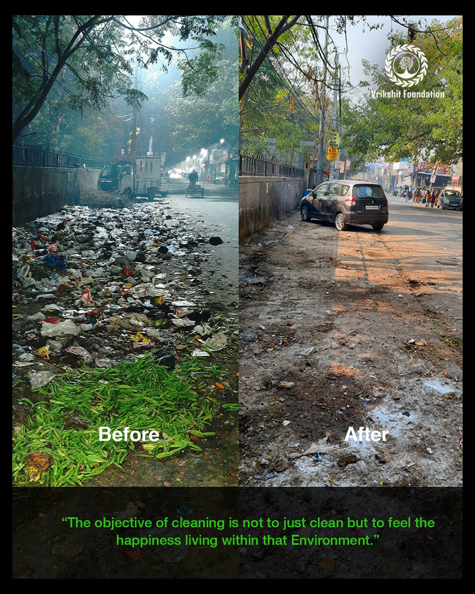 vrikshit's tweet photo. Vrikshit stepped up yet again &amp; governmental support was a big plus this time. 
We don't stop here, beautification of the place is our next goal. The creative minds at vrikshit r all ready with paints and wood. Join us 💚
Location : Sai Baba Mandir Sector -7 Rohini
#SwachhBharat https://t.co/4LYVHV7K0w