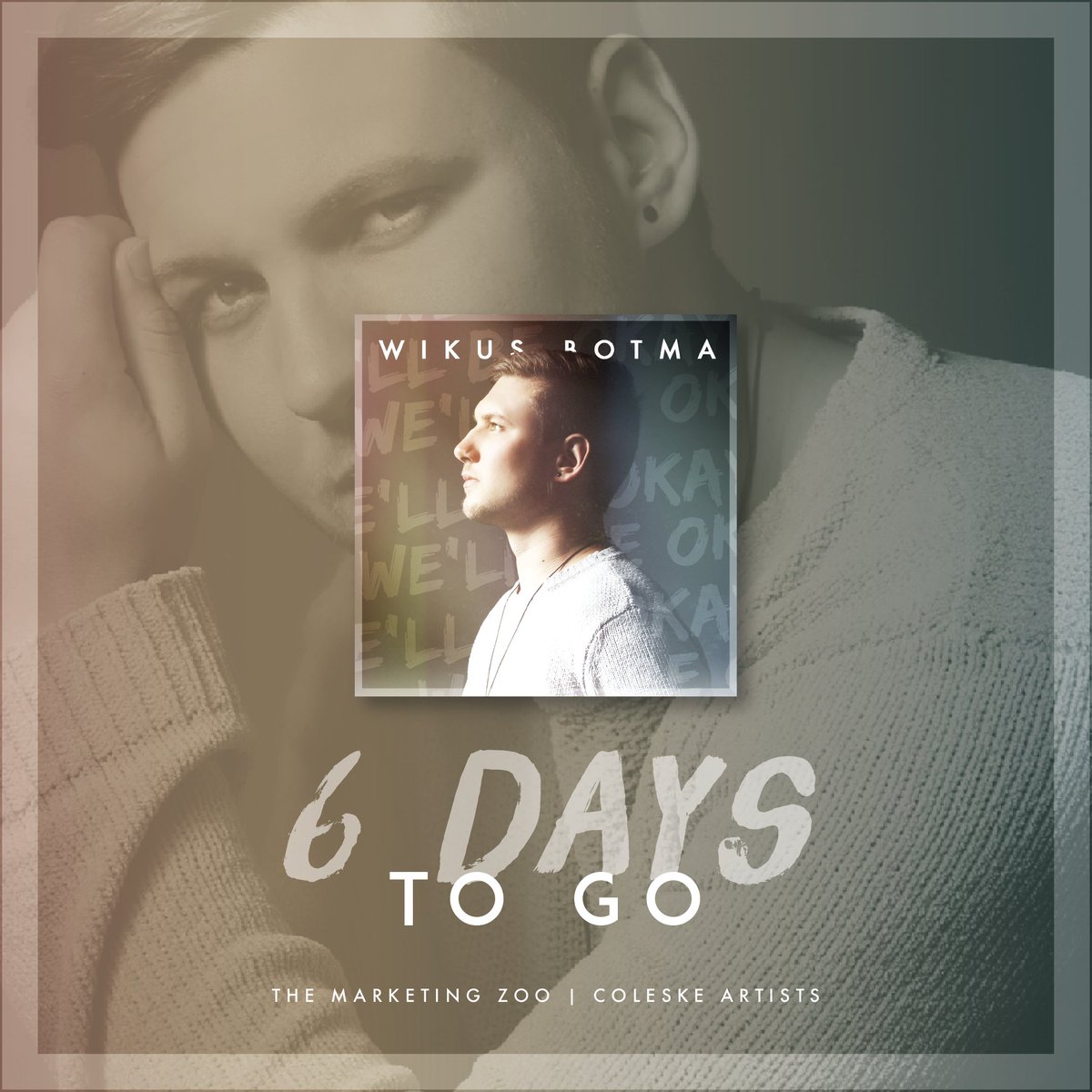 TheMarketingZoo's tweet photo. W I K U S B O T M A
𝐖𝐄'𝐋𝐋 𝐁𝐄 𝐎𝐊𝐀𝐘
"Just say you love me
And we'll be okay" ... sings @WikusBotma in his new hit single, releasing in 6 days! Stay tuned 🎶
#wikusbotma #wellbeokay #newsingle #staytuned #singlerelease
@AfrikaansM
@SAArtists
@SACelebTweets https://t.co/dOpGc9Kaf5