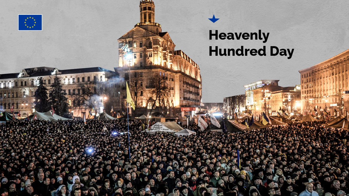 🇪🇺 Today we join the Ukrainian people in honouring the memory of the #HeavenlyHundred Heroes who gave their lives for freedom and dignity 7 years ago. Their sacrifice for independent and democratic Ukraine and its European aspirations will never be forgotten.