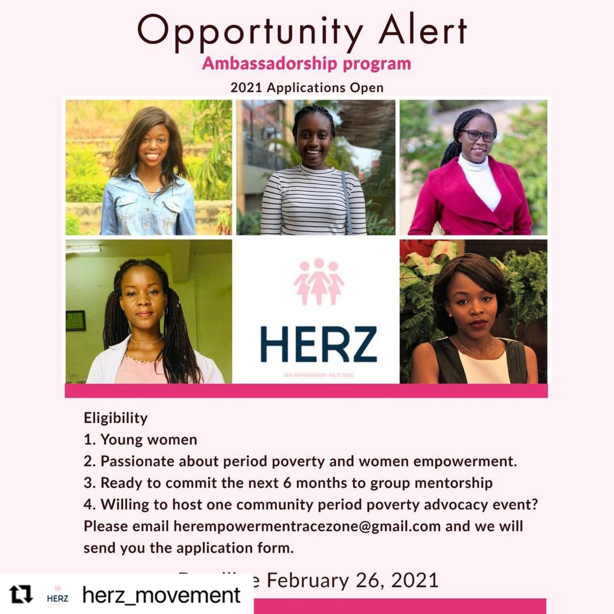 transformagirls's tweet photo. #Repost @HerzMovement with @make_repost
ใปใปใป
#Fridayflowfacts
We are excited to announce our second call for Ambassadors for the HERZ Mentorship program! Last year, we had these five amazing individuals represent HERZ in different parts of the world. This could be you this year https://t.co/YjAA4BLHym