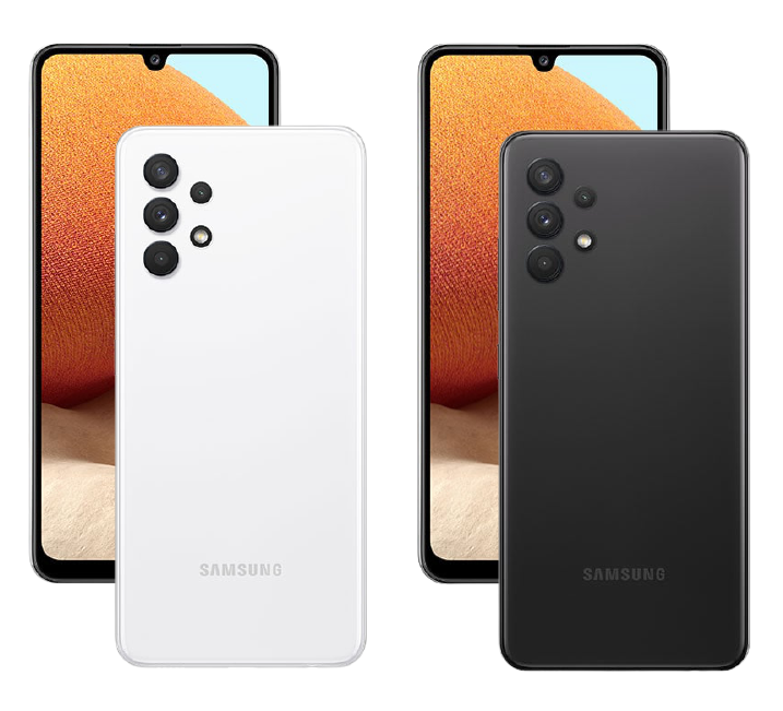 Sudhanshu on Twitter: "Exclusive: Samsung Galaxy A32 4G press renders in  White & Black colors. The overall design is very similar to its 5G version,  Galaxy A32 5G. The only major difference