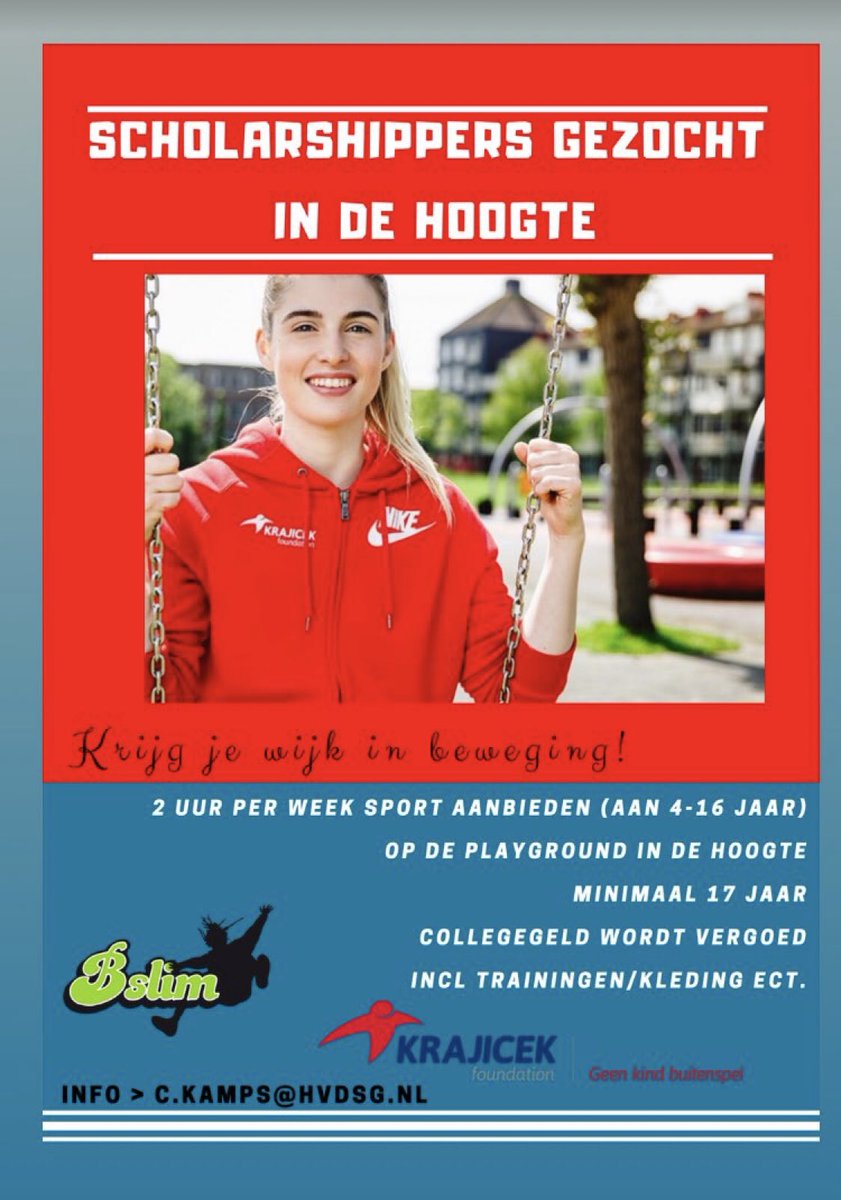 HansSlender's tweet photo. Super mooi concept van de @krajiceknl foundation: scholarship voor jongeren die meehelpen bij de activiteiten van onze buurtsportcoaches. Niemand kent de doelgroep beter dan de doelgroep zelf. #Bslim@sport #SportiefKapitaal https://t.co/ep84TjdEvG