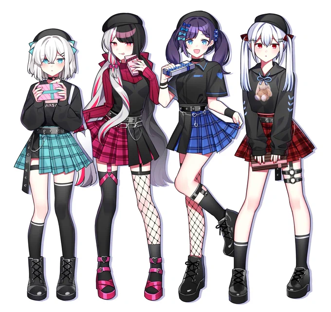 そういえばぶるずすめし女の子x創作衣装絵がちょうど4枚になったのでまとめです 