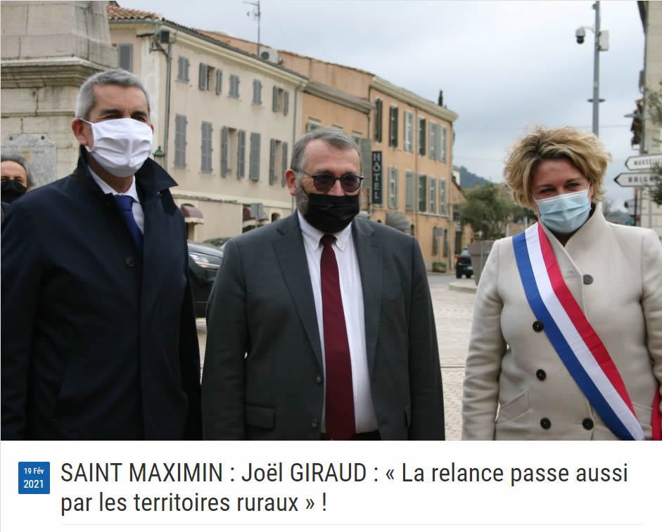 Avec le secrétaire d'Etat Joël Giraud et la députée Valérie Gomez-Bassac pour la signature de la convention d'adhésion Petite Ville de demain