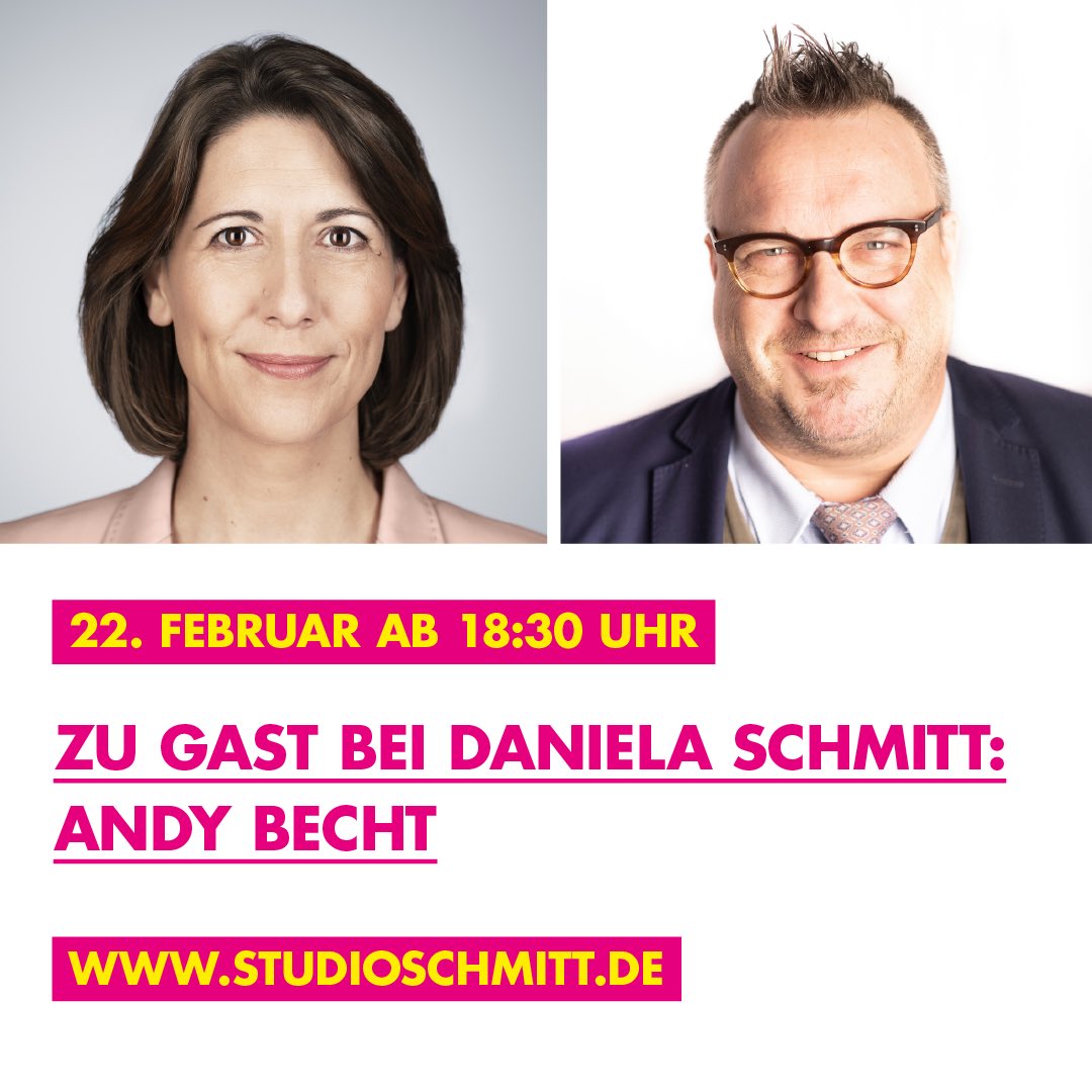 Andy Becht zu Gast im Studio Schmitt
 
Am kommenden Montag, den 22.02.21 um 18.30 Uhr wird Andy Becht zu Gast im „Studio Schmitt“ sein.

studioschmitt.de
