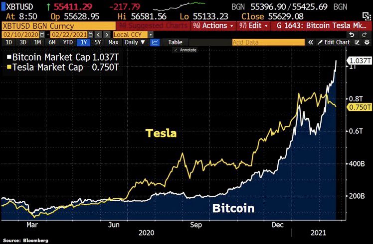 While market. Tesla Bitcoin. Tesla BTC.