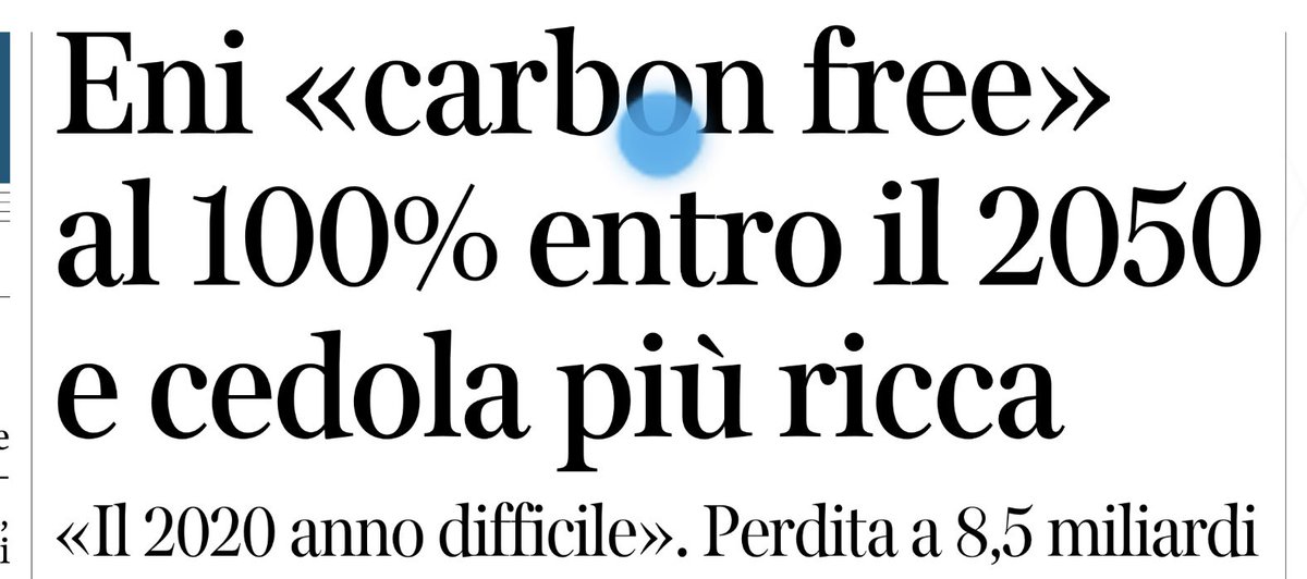 #greenwashing

I titoli si fanno su #decarbonizzazione 

Il business con i #fossili 

#Eni punta a zero emissioni nette al 2050, ma intanto cerca 2 miliardi di barili di petrolio equivalente in più  shar.es/aoknZ1 via <a href="/Greenreport_it/">greenreport.it</a> <a href="/LucaAterini/">Luca Aterini</a>