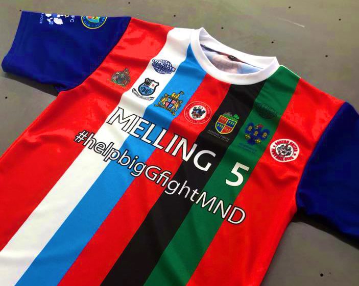 The non-league community is supporting Longridge Town captain George Melling. The 36 year old has been diagnosed with motor neurone disease. A special shirt has been made to raise money for charity. A crowdfunder for George has raised nearly £6,000: gofundme.com/f/helping-big-…