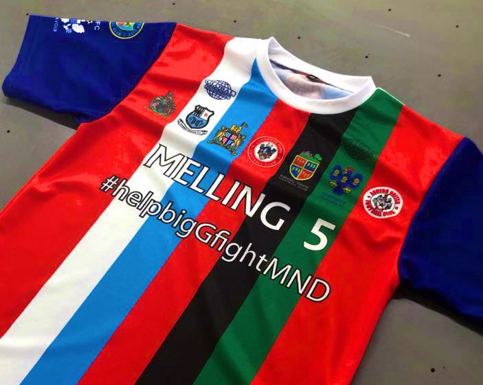 The non-league community is supporting Longridge Town captain George Melling.

The 36 year old has been diagnosed with motor neurone disease.

A special shirt has been made to raise money for charity.

A crowdfunder for George has raised nearly £6,000: gofundme.com/f/helping-big-…