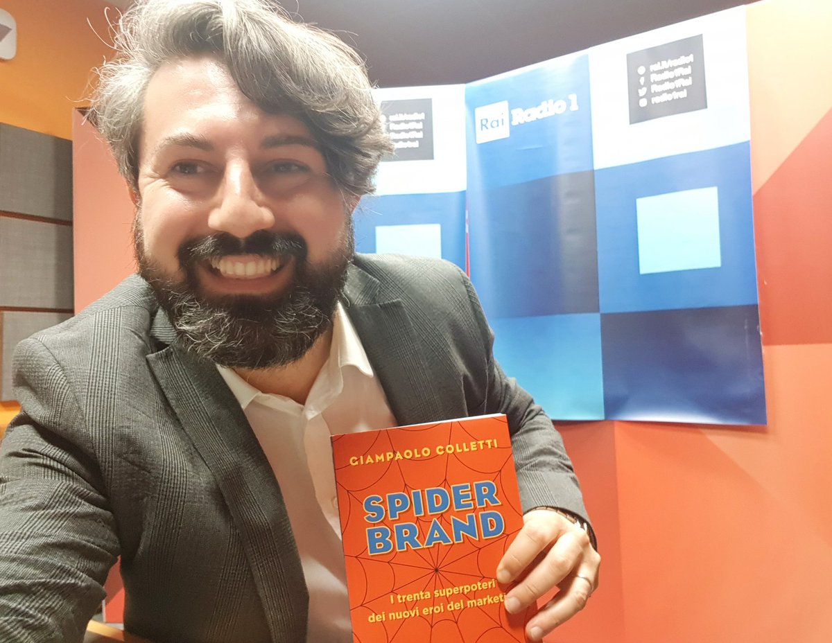 gpcolletti's tweet photo. Tra qualche minuto su @Radio1Rai ospite di @MaxCerof per parlare del mio nuovo libro #SpiderBrand https://t.co/k5pHcPkCNs