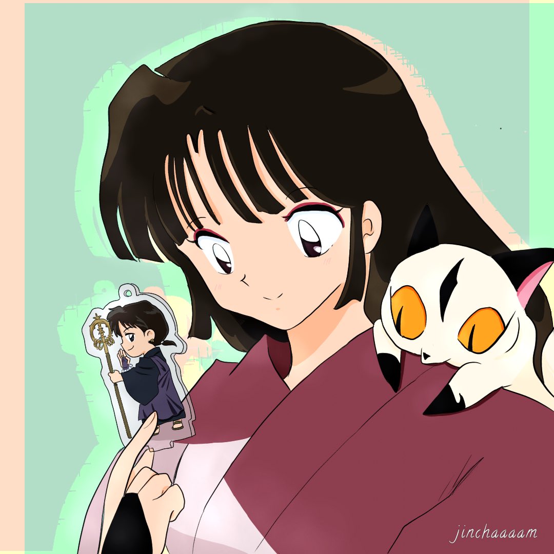 犬夜叉展で買ったアクリルキーホルダーは弥勒様でした♪ 珊瑚ちゃん