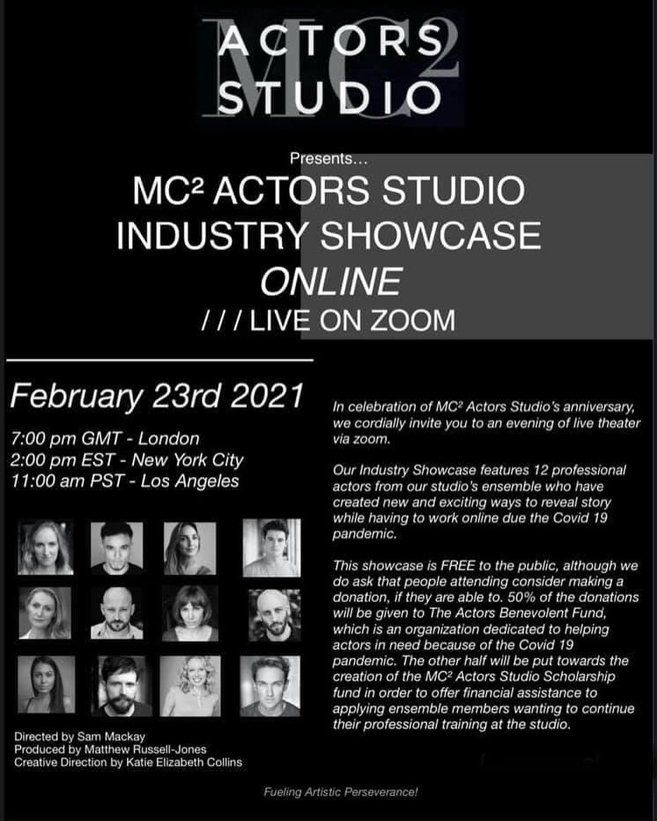 lucasrush's tweet photo. Very excited about this. Tuesday 23rd Feb 7pm. 12 professional actors performing 6x10 minute scenes on zoom using green screens. You'll be surprised how well it works! Email showcase.mc2@gmail.com for your FREE tickets #zoom #showcase #actorsstudio #Acting #FREE! https://t.co/nW8hYjIUkW