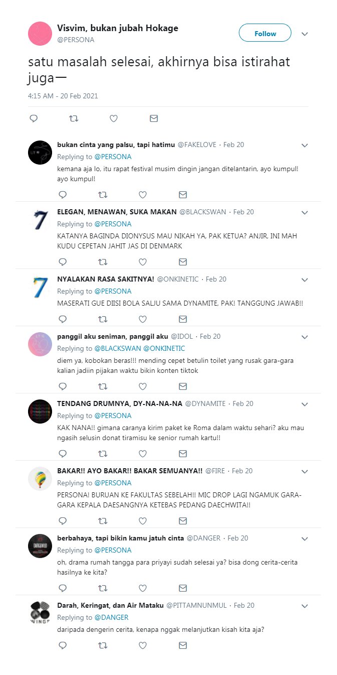 A I U On Twitter Persona Sedang Ingin Beristirahatー