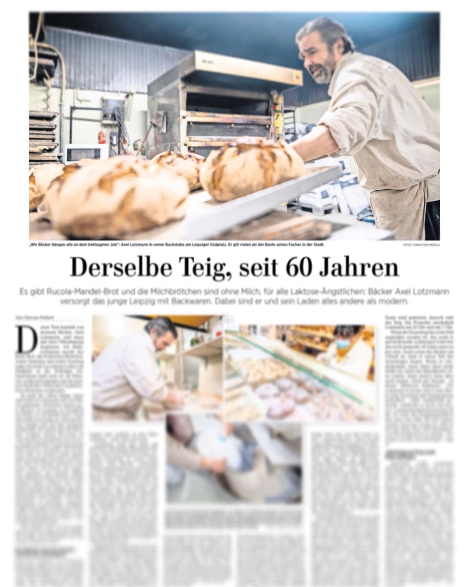 „Andere Bäcker haben sich auf den Zeitgeist eingestellt. Sie haben ihre Backstuben verglast oder machen wenigstens ein Gewese um ihren Kaffee.Axel Lotzmann macht kein Gewese, um nichts“: Unsere Samstags-Reportage über einen „In-Bäcker“ von <a href="/denuse/">Denise Peikert</a> für <a href="/LVZ/">LVZ</a> lvz.de/Leipzig/Lokale…