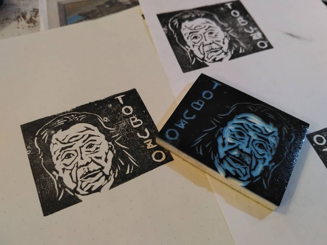 Kimimarohisaro Tobuzo 飛ぶぞ 長州力 俺の家の話 消しゴムはんこ スタンプさん Stampsun