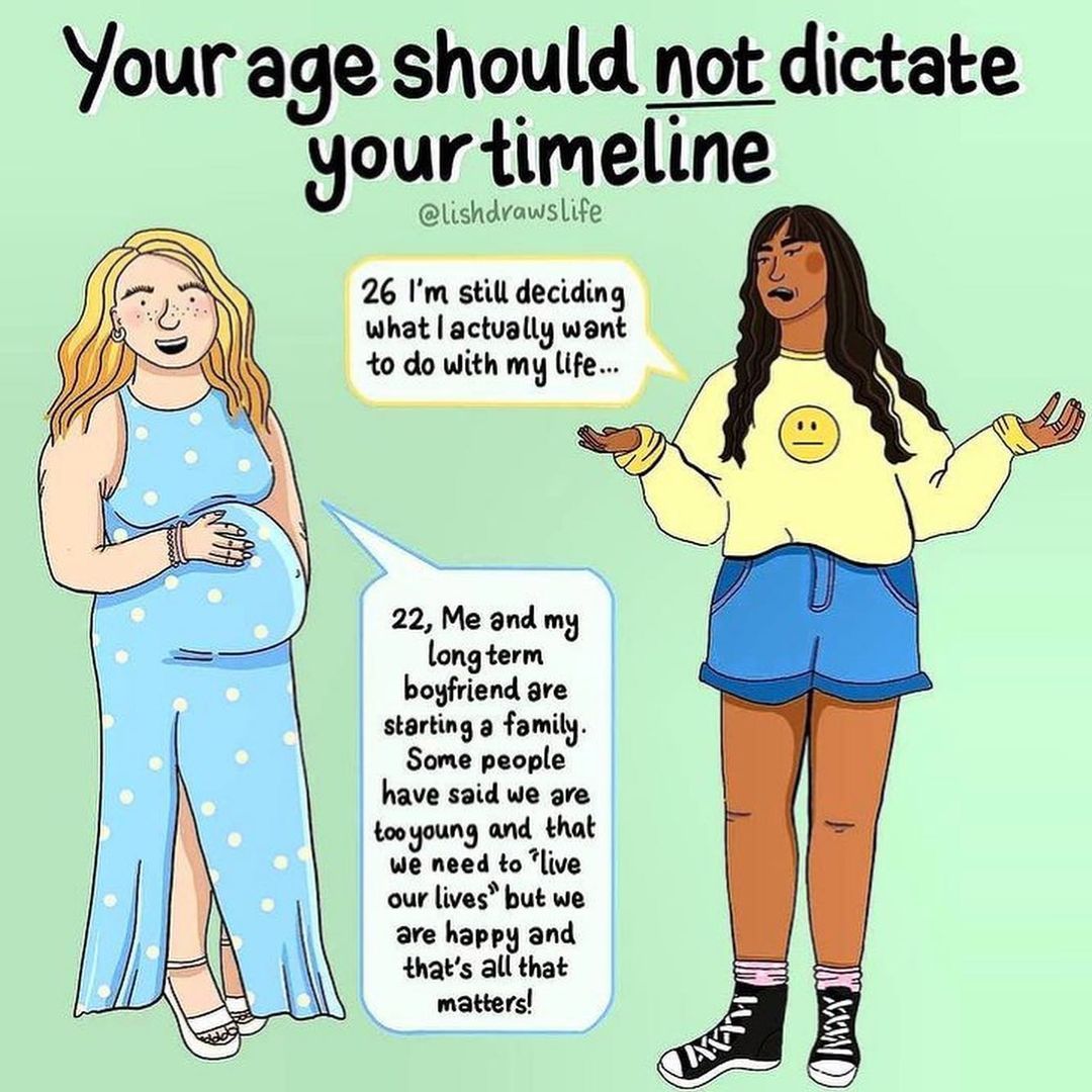 THIS 🙌 Age is no longer a predictor of life stage or achievements, so here's to living life on your own timeline!

Image via @lishdrawslife 

#FemFoundry #app #download #joinus #platform #life #love #femaleartist #ageisjustanumber #femaleempowerment #feminism #feminist
