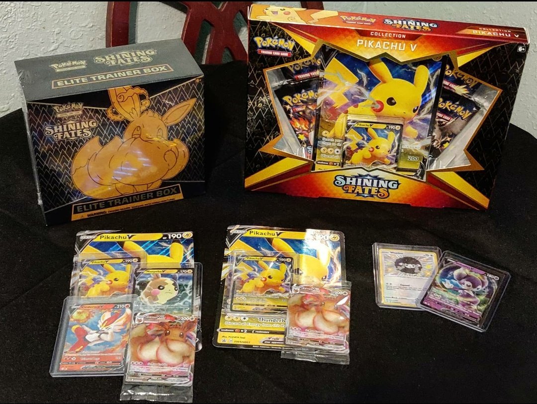 CharmanderHelps's tweet image. ✨SHINING FATES GIVEAWAY✨
Every new set that comes out, I'll be doing a bigger than usual giveaway!

5 Winners !

1st-Shining Fates ETB
2nd-Pikachu V Box
3rd-Eevee Vmax, PikachuV + 3
4th-Eevee Vmax, PikachuV/Jumbo
5th-Baby Shiny Wooloo/IndeedeeV

Entry:
1-Like this tweet &amp;lt;3
2-RT