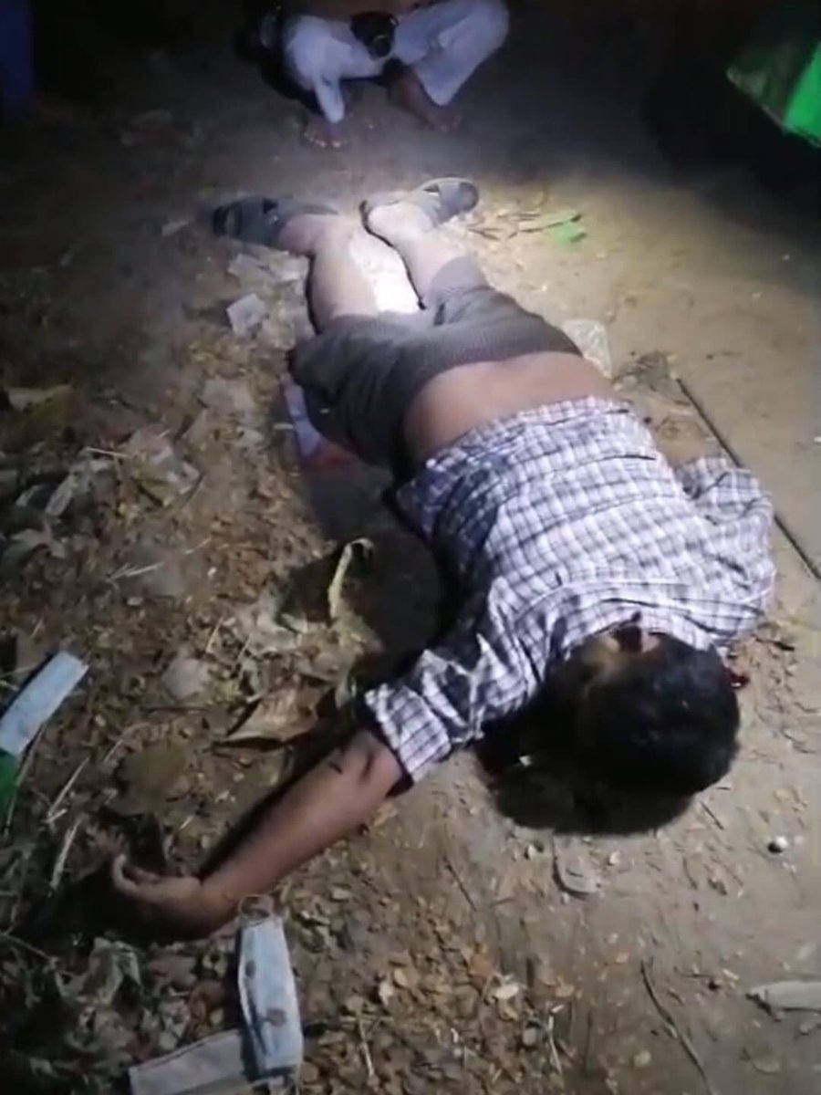 BREAKING NEWS!!!
TW//BLOOD TW//DEATH
A watchman in "Shwe Pyi Thar" was shot dead by the police. This is more than worst. He wasn't even protesting!!! He was just securing his place!!! (Around 11:30 p.m)
#WhatsHappeningInMyanmar
#CrimesAgainstHumanity <a href="/freya_cole/">Freya Cole</a> <a href="/RapporteurUn/">UN Special Rapporteur Tom Andrews</a>