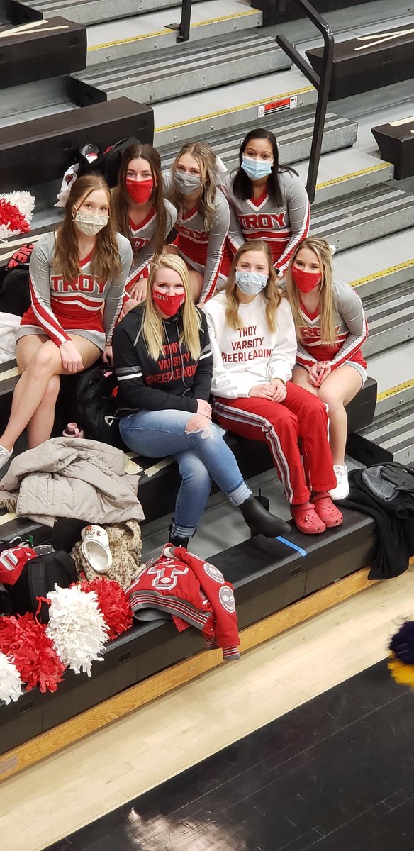At Centerville HS for the B Bskt sectional game vs. Butler. Very excited to have our cheerleaders with us today. 😀 First road game of the season for them thanks to COVID guidelines.