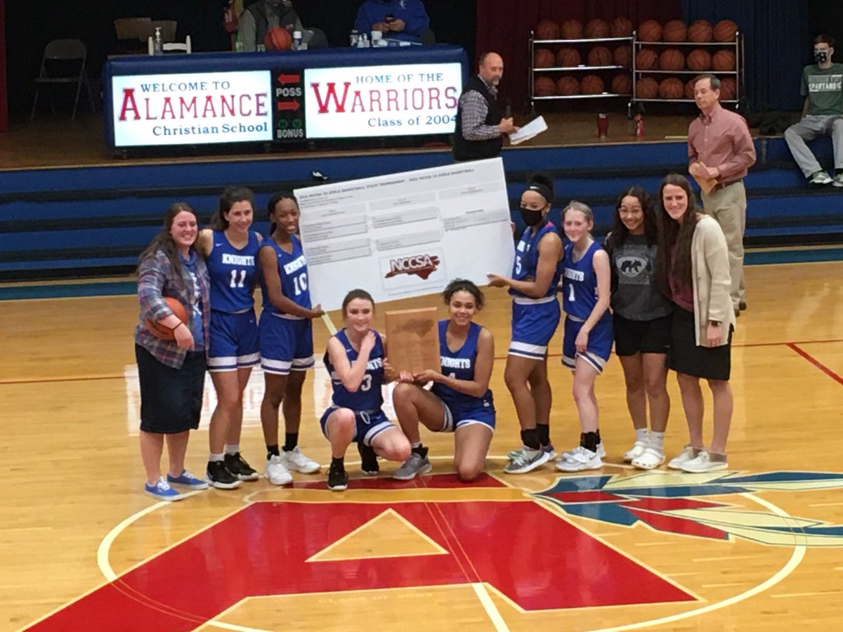 NCCSAAthletics's tweet photo. The 1A Girls Varsity 🏀 Champions... 

The Shining Light Academy Knights! @SLA_Knights 

They defeat Woodland Baptist @WBCSEagles by a score of 61-37. 

Joy Cone @JoyCone1 and Ella Smith both w/ 22 points for the Knights.

Kady Guy w/ 14 and Taylor Henley w/ 13 for the Eagles. https://t.co/PTdD4ZYVpV