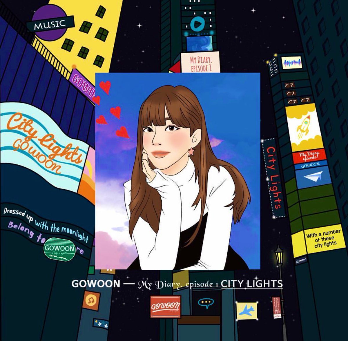 BerryGoodBR5's tweet photo. VEIO AÍ! | #Gowoon teve seu debut solo hoje com seu primeiro álbum "My Diary, Episode 1." Com a faixa título "City Lights". O áudio já está disponível  no canal da Gowoon!

🖇https://t.co/xRYm6uiUMR https://t.co/foXgwxlLry