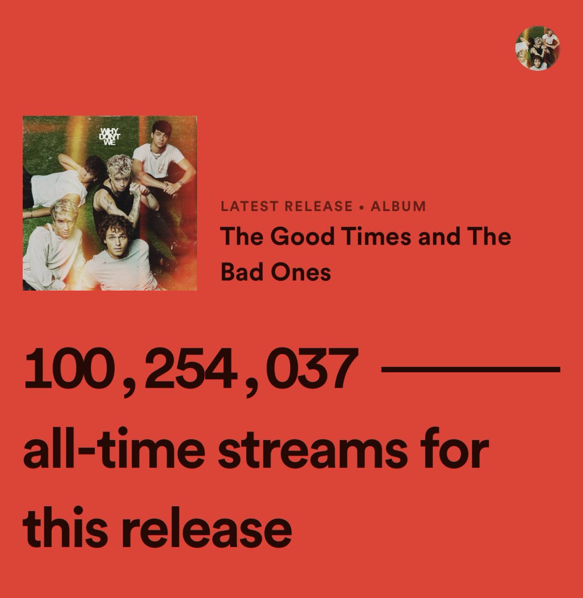 this is so cool!!!! thank you guys for listening to the album ♥️