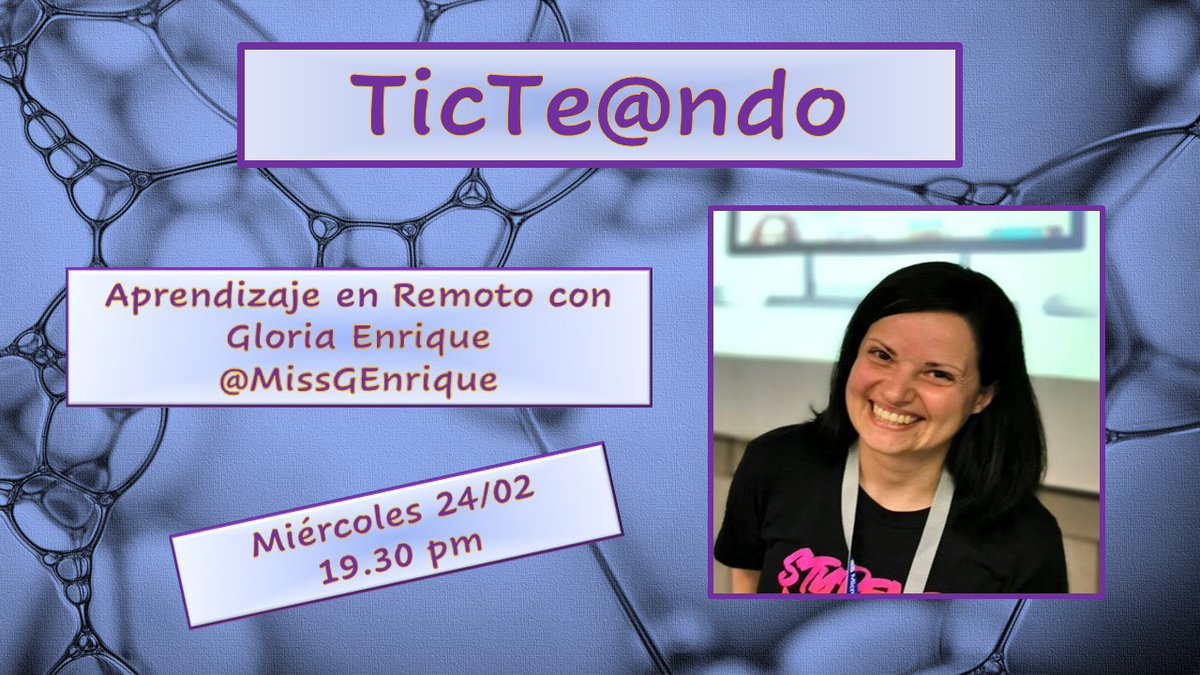 Este próximo Miércoles 24 de febrero nos visita en #Ticte@ndo .<a href="/MissGEnrique/">Gloria Enrique 🚀</a> 
desde Irlanda 
y charlaremos cómo están llevando este añonde educación y covid: Aprendizaje en remoto💻
A las 19.30 pm penínsular
.<a href="/vicentgadea/">Vicent Gadea | IA</a> .<a href="/Glb_Learning/">Global Learning</a> .<a href="/MicrosoftEDU/">Microsoft Education</a> .<a href="/MariaComin1/">María Comín</a> #MIEExpert