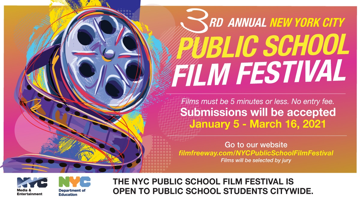 MadeinNY's tweet photo. Does your teen love making movies? Parents, help get their films submitted to #NYCPSFF for the chance to see it on the big screen! Learn more: https://t.co/JsMVDdiqJR https://t.co/8NKnRthLH1