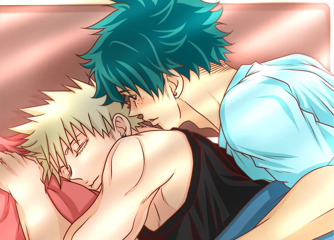 【夫の寝顔は可愛い】
?おはよ……あ、可愛い
?Zzz
?幼稚園の頃と同じ寝顔だぁ

【My husband's sleeping face is cute】
?Good morn……, oh cute 
?Zzz
?It 's the same sleeping face as when he was in kindergarten.

#勝デク #勝出 