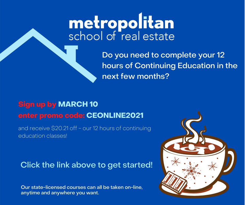 MetropolitanBRE's tweet image. Don't Delay to Save on Your Continuing Ed
Click here, let’s get you started!
loom.ly/rGfExTQ